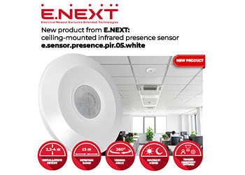 New product from E.NEXT: ceiling-mounted infrared presence sensor e.sensor.presence.pir.05.white
