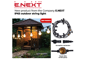 New product from the company E.NEXT: IP65 outdoor string light New product from the company E.NEXT: IP65 outdoor string light